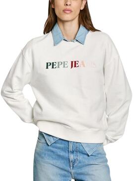 Felpa Pepe Jeans Reagan bianca per donna