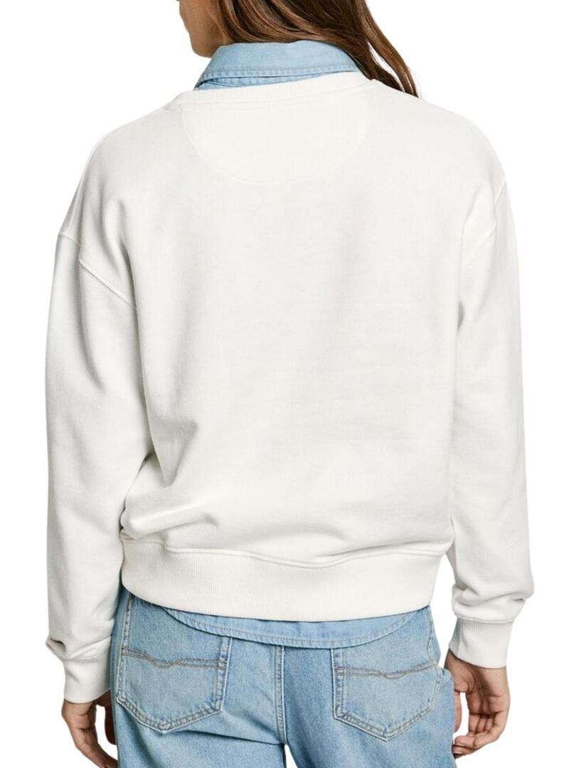 Felpa Pepe Jeans Reagan bianca per donna