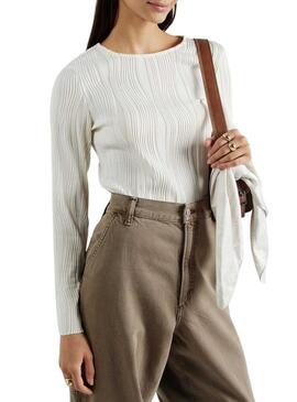 Top Vila Vinira beige per donna