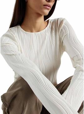 Top Vila Vinira beige per donna