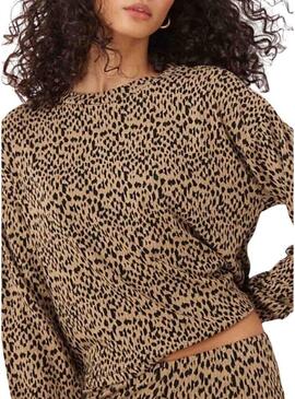Blusa Vila Nerea marrone per donna