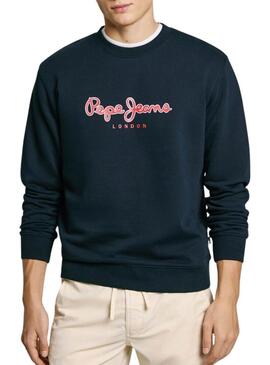 Felpa Pepe Jeans Duke blu scuro per uomo