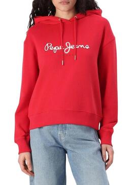Felpa Pepe Jeans Maddy rossa per donna