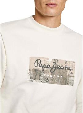 Felpa Pepe Jeans Dalter Crew bianca per uomo
