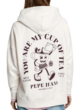 Felpa Pepe Jeans Raylin bianca per donna