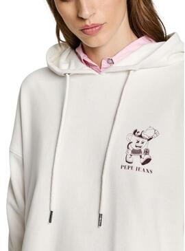 Felpa Pepe Jeans Raylin bianca per donna