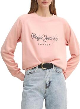 Felpa Pepe Jeans Lupita rosa per donna