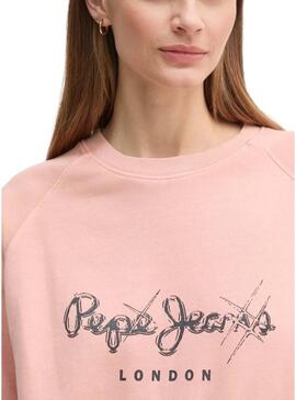 Felpa Pepe Jeans Lupita rosa per donna