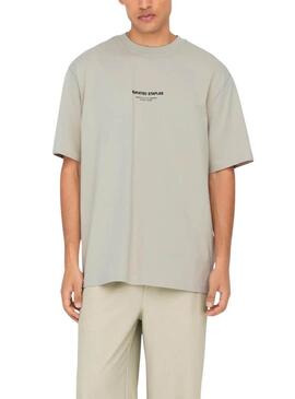 Maglietta Only and Sons Curated beige per uomo