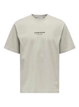 Maglietta Only and Sons Curated beige per uomo
