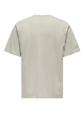 Maglietta Only and Sons Curated beige per uomo