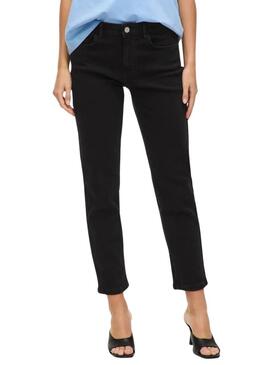 Pantaloni Vila Vialice neri in denim per donna.