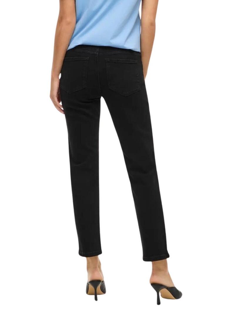 Pantaloni Vila Vialice neri in denim per donna.