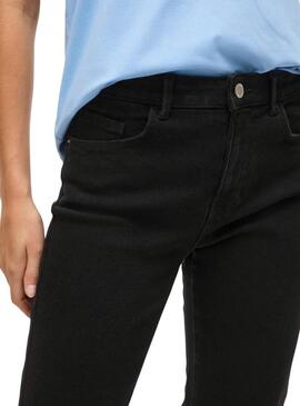 Pantaloni Vila Vialice neri in denim per donna.