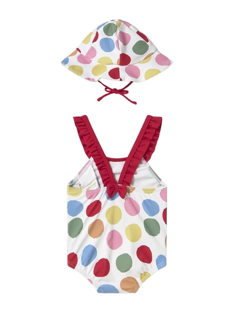 Costume da bagno e cuffia multicolore Mayoral per neonata