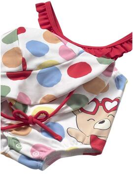 Costume da bagno e cuffia multicolore Mayoral per neonata