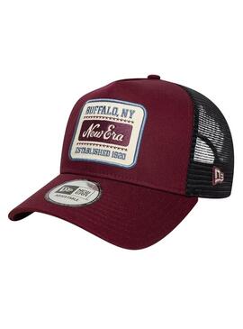 Berretto New Era Patch 9Forty Trucker bordeaux per uomo