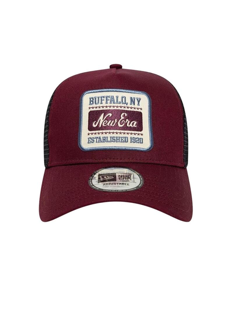 Berretto New Era Patch 9Forty Trucker bordeaux per uomo