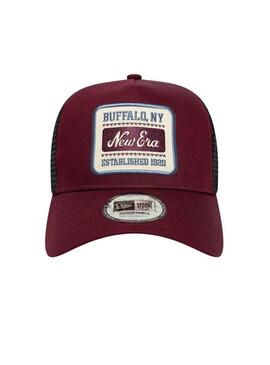 Berretto New Era Patch 9Forty Trucker bordeaux per uomo