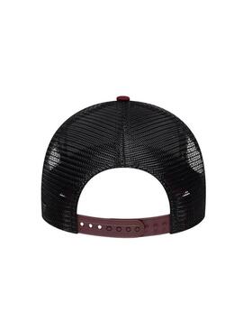 Berretto New Era Patch 9Forty Trucker bordeaux per uomo