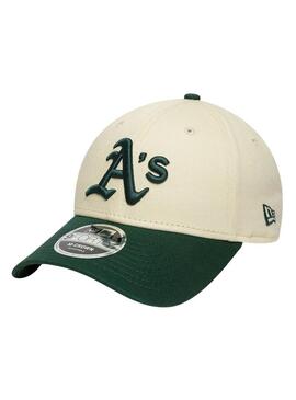 Cappellino New Era degli Oakland Athletics beige e verde