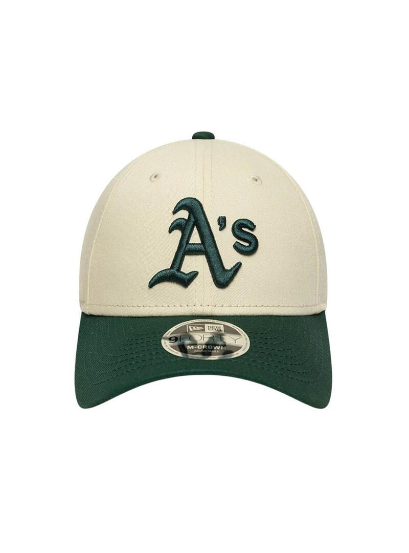 Cappellino New Era degli Oakland Athletics beige e verde