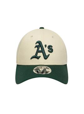 Cappellino New Era degli Oakland Athletics beige e verde