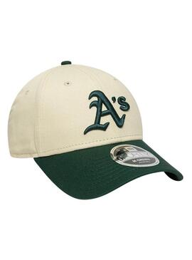 Cappellino New Era degli Oakland Athletics beige e verde