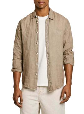 Camicia Pepe Jeans Arnau beige per uomo