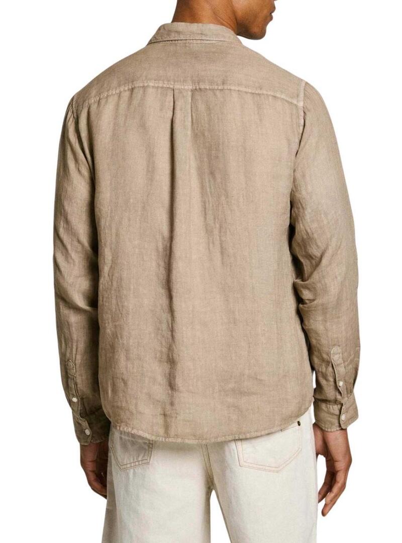 Camicia Pepe Jeans Arnau beige per uomo