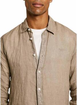 Camicia Pepe Jeans Arnau beige per uomo