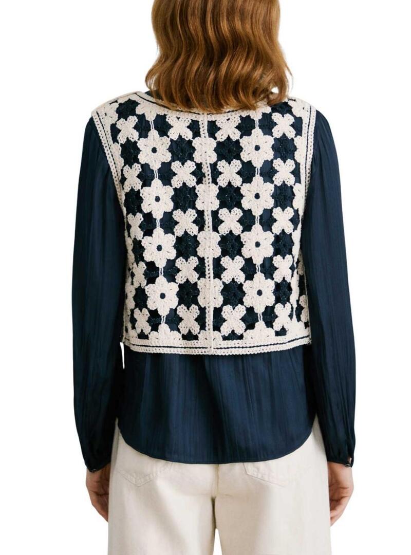 Gilet Pepe Jeans Olivia all'uncinetto per donna