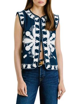 Gilet etnico Pepe Jeans Heaven blu navy per donna