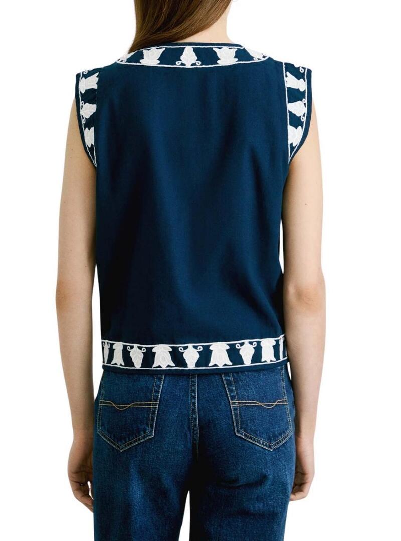 Gilet etnico Pepe Jeans Heaven blu navy per donna