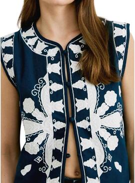 Gilet etnico Pepe Jeans Heaven blu navy per donna