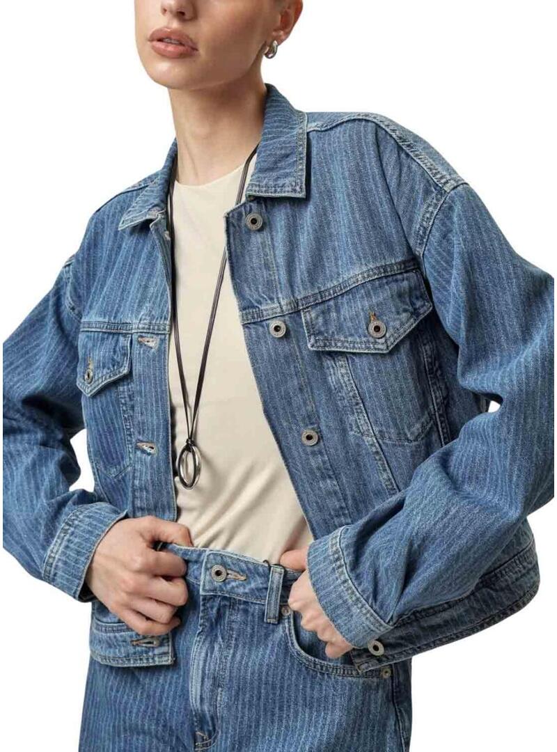 Giacca di jeans a righe Pepe Jeans da donna