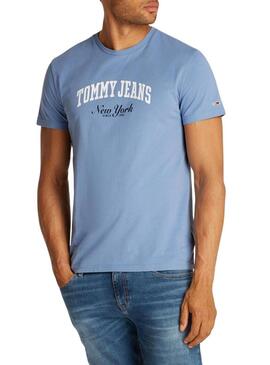 Maglietta Tommy Jeans Varsity Pop blu per uomo