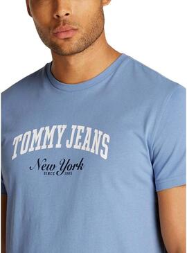 Maglietta Tommy Jeans Varsity Pop blu per uomo