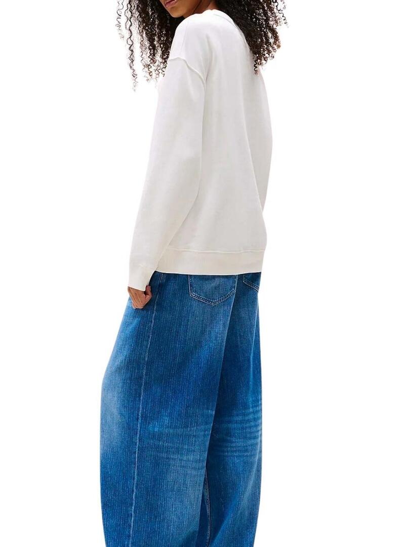 Felpa Tommy Jeans Gradient bianca per donna.