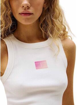 Maglietta Tommy Jeans Gradient bianca da donna.