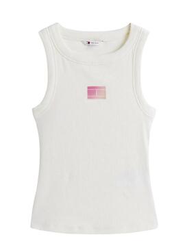 Maglietta Tommy Jeans Gradient bianca da donna.