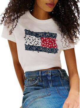 Maglietta Tommy Jeans Floral bianca per donna