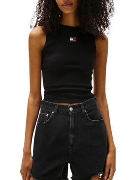 Maglietta Tommy Jeans Tank top nera per donna