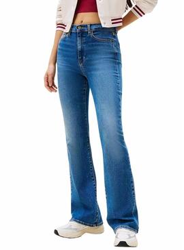 Pantaloni in denim Tommy Jeans Sylvia flare per donna.