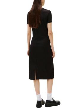 Abito Tommy Jeans Rib Bodycon nero per donna