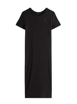 Abito Tommy Jeans Rib Bodycon nero per donna