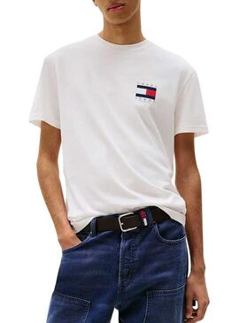 Maglietta Tommy Jeans Flag bianca per uomo