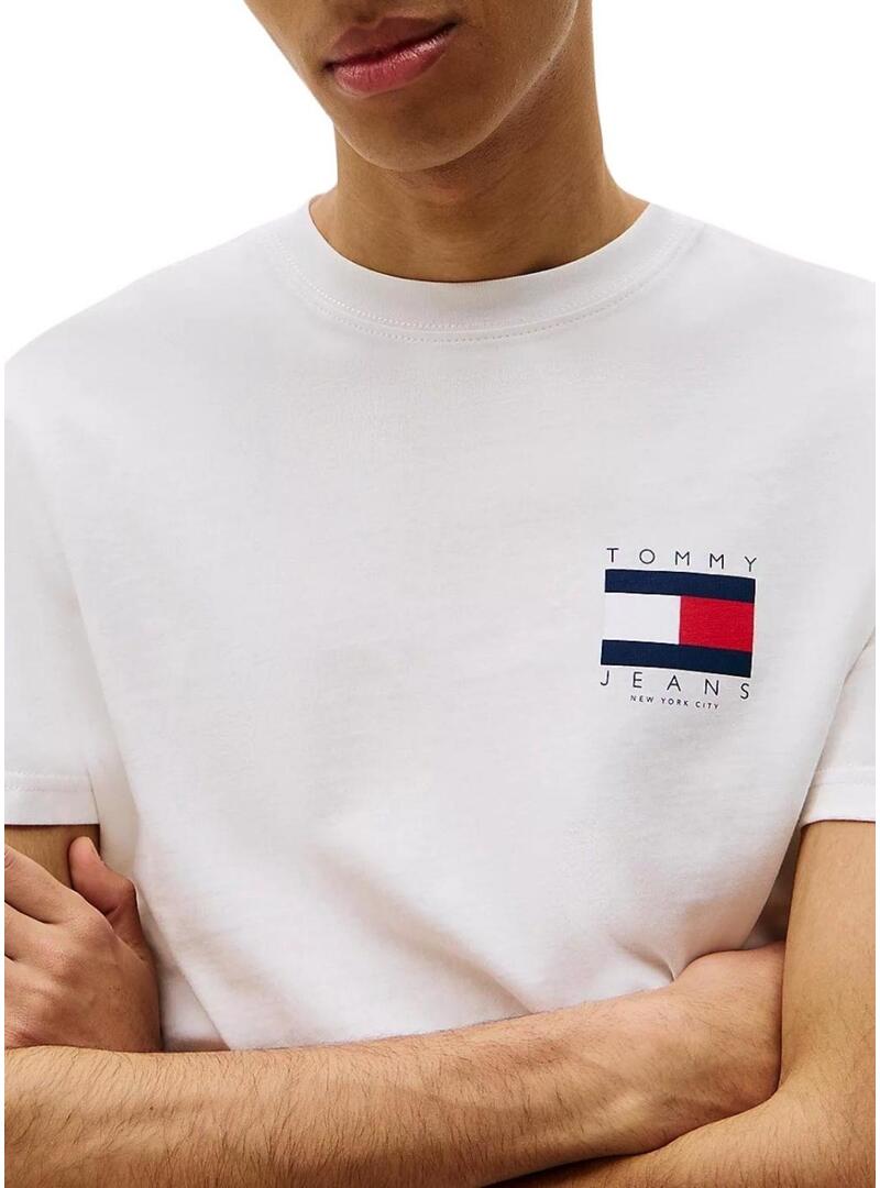 Maglietta Tommy Jeans Flag bianca per uomo
