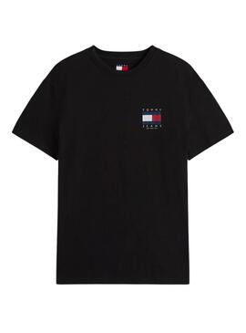 Maglietta Tommy Jeans Flag nera per uomo
