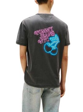 Maglietta Tommy Jeans Novelty grigia per uomo.